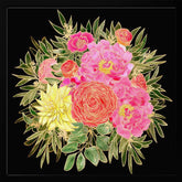 Colorful Nanette bouquet in black Poster