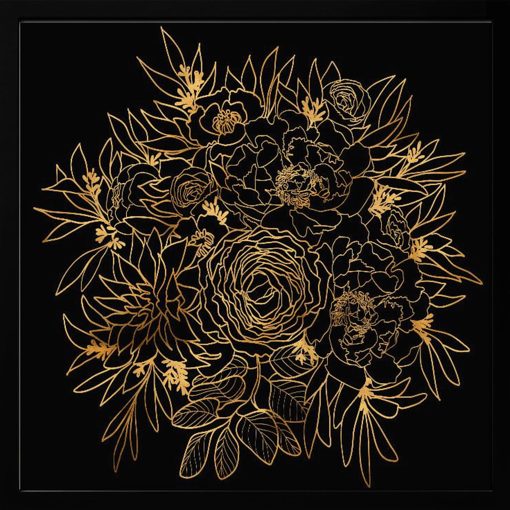 Nanette bouquet in gold and black Poster