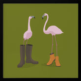 Fashion Flamingos Poster