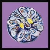 Oysters On a Plate Purple Poster