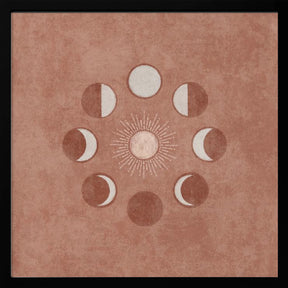 Somon Sun and Circle Moon Phase Poster