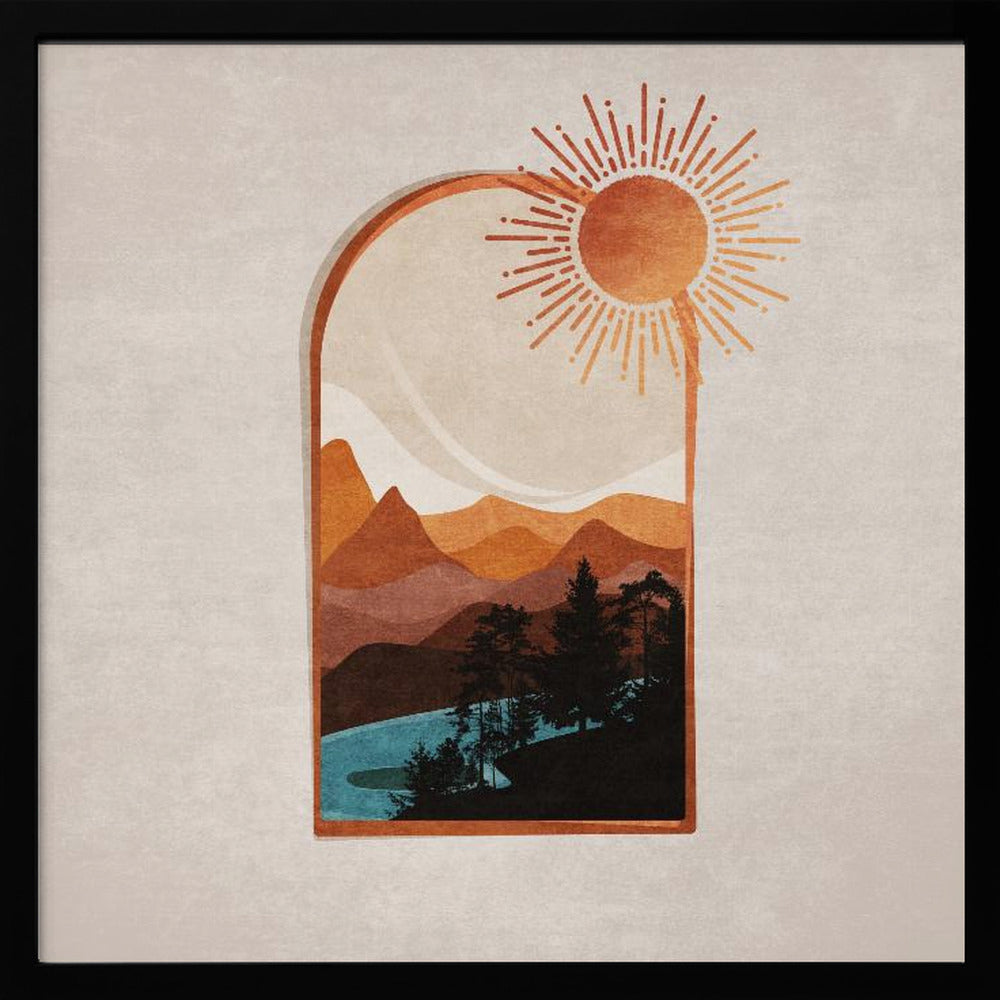 Window Desert Day and Sun Poster