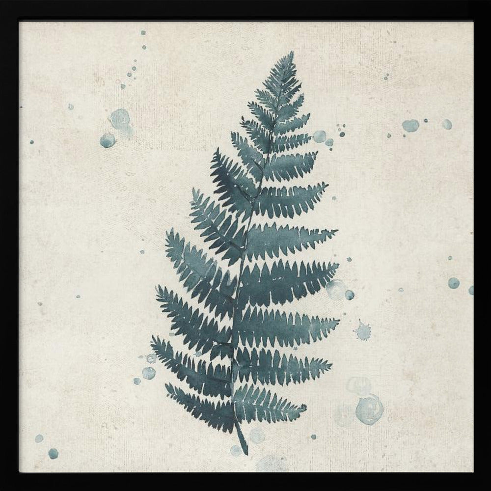 Teal watercolor fern 3 Poster