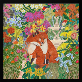 Foxes in the Garden Poster