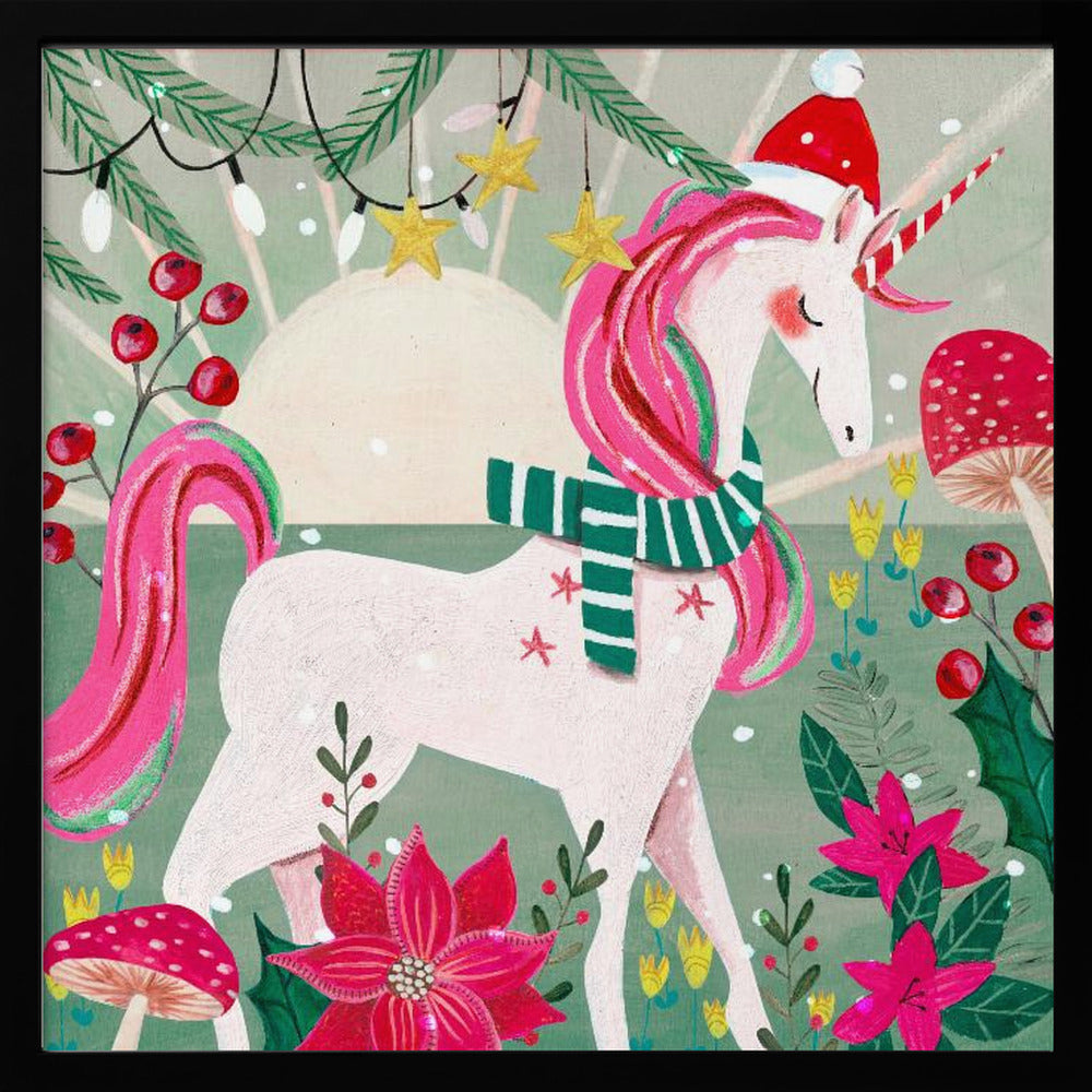 Christmas Unicorn Poster