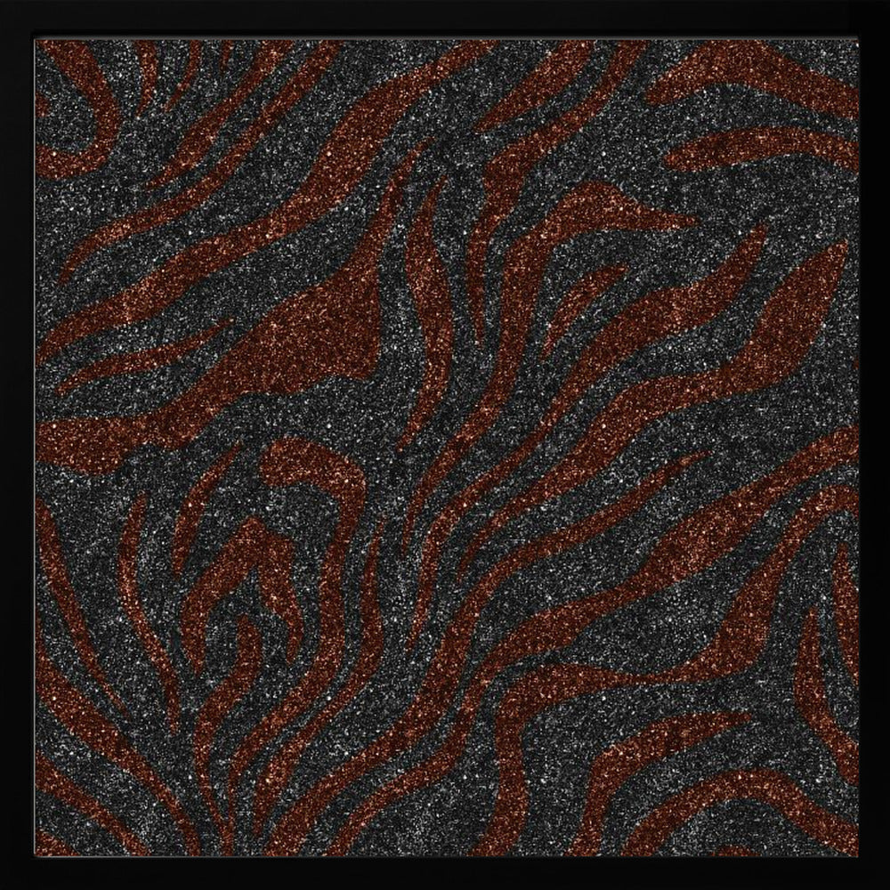 Silver Bronze Glitter Zebra Poster