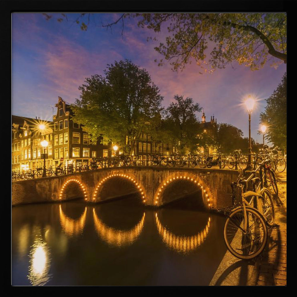 AMSTERDAM Idyllic nightscape from Keizersgracht Poster