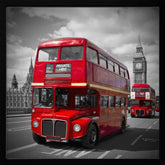 LONDON Red Buses on Westminster Bridge Poster