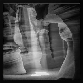 MONOCHROME ANTELOPE CANYON Gorgeous Lightbeam Poster