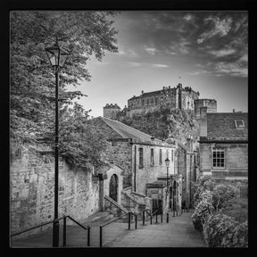 The Vennel in Edinburgh - Monochrome Poster