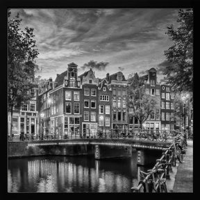 AMSTERDAM Idyllic impression from Singel - Monochrome Poster