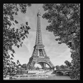 PARIS Eiffel Tower &amp; River Seine - Monochrome Poster