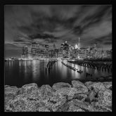 MANHATTAN SKYLINE Evening Atmosphere in New York City - Monochrome Poster