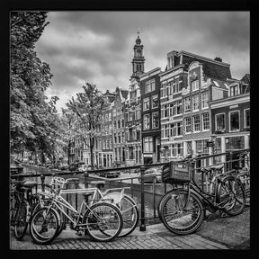 AMSTERDAM Flower Canal black &amp; white Poster