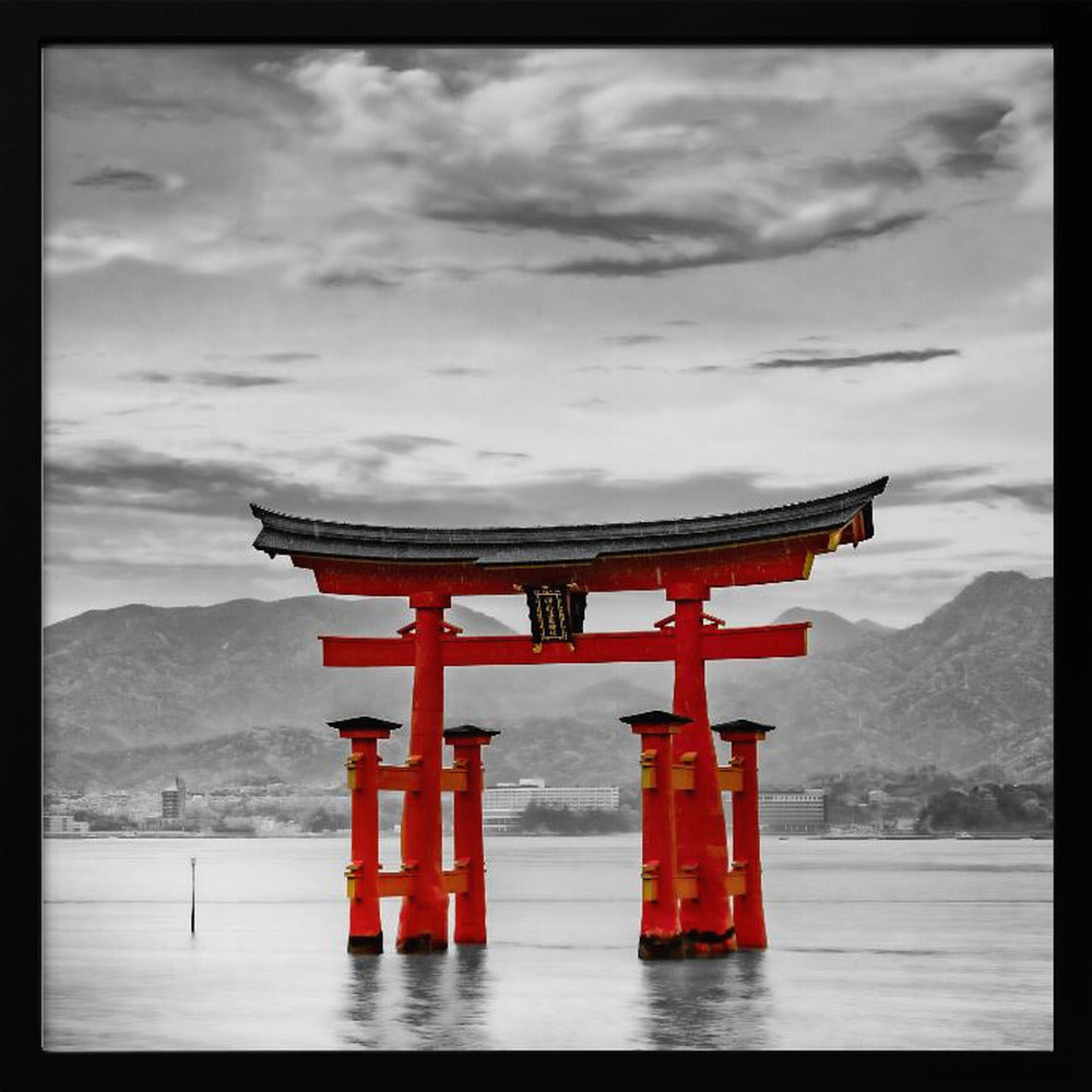 Torii of Itsukushima Shrine on Miyajima - colorkey Poster