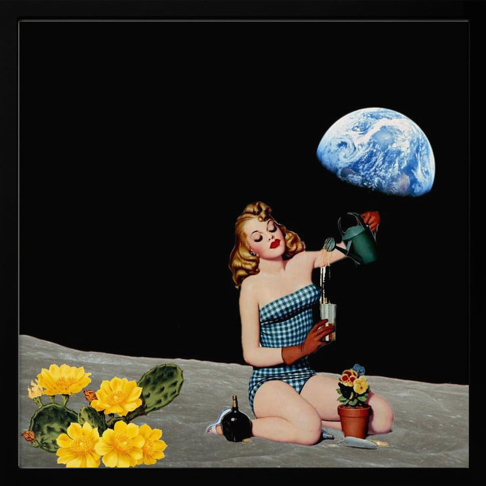 Let´s Plant the Moon - Surreal Collage Poster