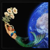 Swimming Away - Surreal Collage - Mermaid on Space Poster