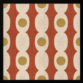 Retro Mod Geo Chain - Rust Red - Mid Century Modern Poster