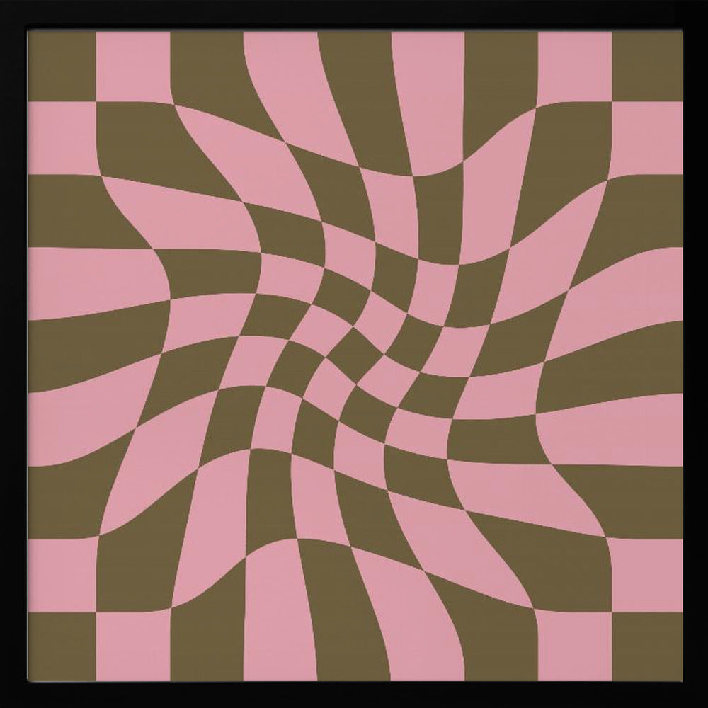 Twirly - Checkerboard - Pink and Brown Poster