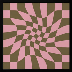 Twirly - Checkerboard - Pink and Brown Poster