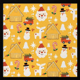 Holiday Christmas Santa Workshop Minimal Retro Yellow Poster