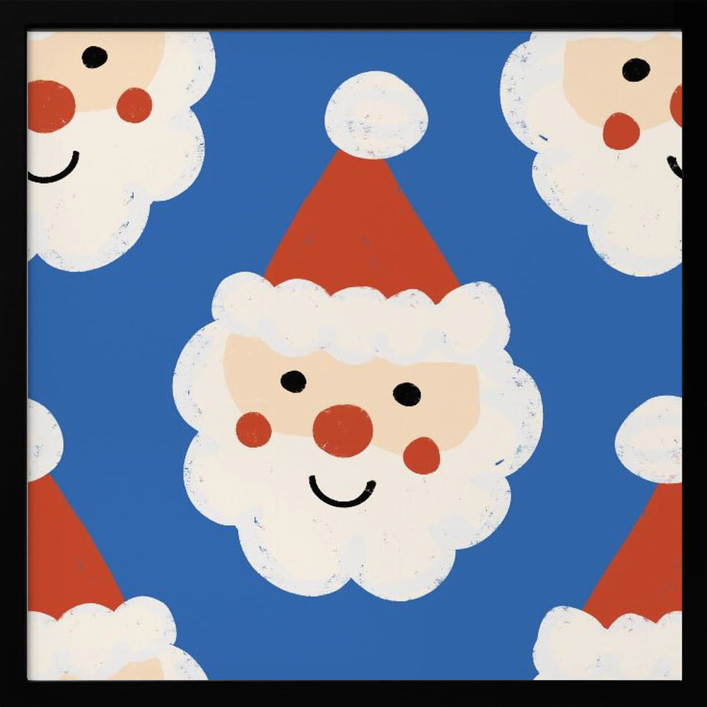 Santa Claus Retro Bold Blue Poster