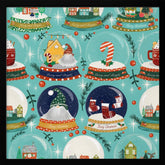 Christmas Snow Globe Baby Blue Poster