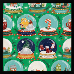 Christmas Snow Globe Green Poster