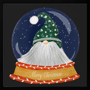 Christmas Santa Gnome Snow Globe - Merry Christmas Poster