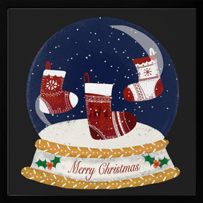 Christmas Stocking Snow Globe - Merry Christmas Poster