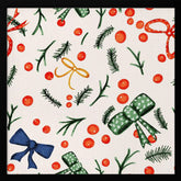 Moody Yuletide Holiday Bows and Berries Beige Poster