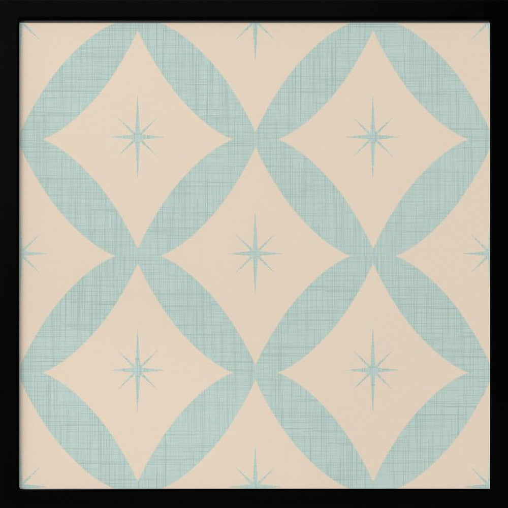 Atomic Star   Mid Century Starburst Baby Blue Poster