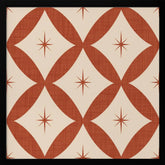 Atomic Star   Mid Century Starburst Rust Red Poster