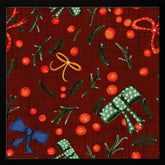 Moody Yuletide Holiday Bows and Berries Burgundy Poster