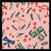 Moody Yuletide Holiday Bows and Berries Pink Poster