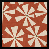 Geometric Floral Burst - Mid Century Flowers Rust Red Poster