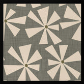 Geometric Floral Burst - Mid Century Flowers Taupe Poster