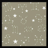 Celestial Constellation Boho-Moon and Stars In Dark Neutral - Olive Slate Poster