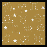 Celestial Constellation Boho-Moon and Stars In Dark Neutral-Mustard Poster