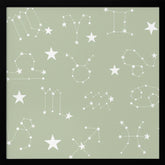 Celestial Constellation Boho-Moon and Stars In Dark Neutral- Sage Poster