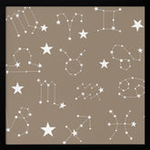 Celestial Constellation Boho-Moon and Stars In Dark Neutral- Taupe Poster