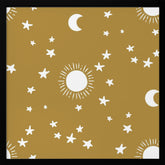 Celestial Dreamscape - Neutral Stars &amp; Shooting Stars Nursery-Golden Olive Poster