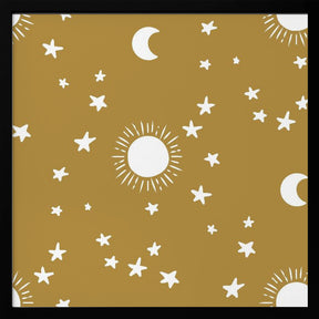 Celestial Dreamscape - Neutral Stars &amp; Shooting Stars Nursery-Golden Olive Poster