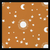 Celestial Dreamscape - Neutral Stars &amp; Shooting Stars Nursery- Ocher Poster