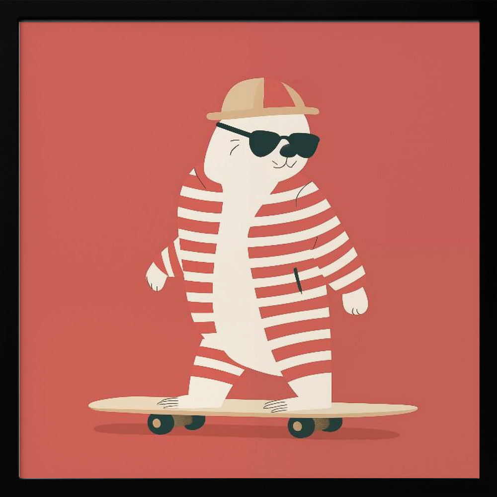 Skateboard Bear Poster