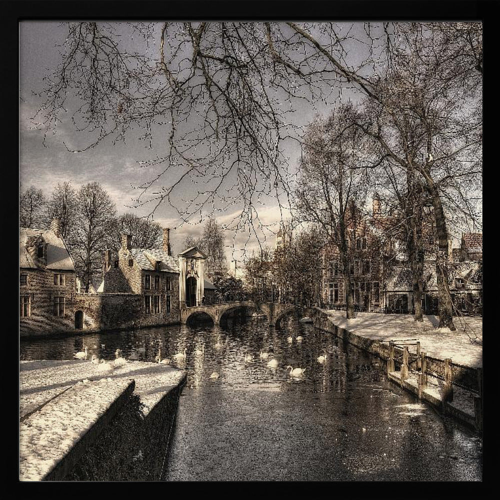 Bruges in Christmas dress Poster