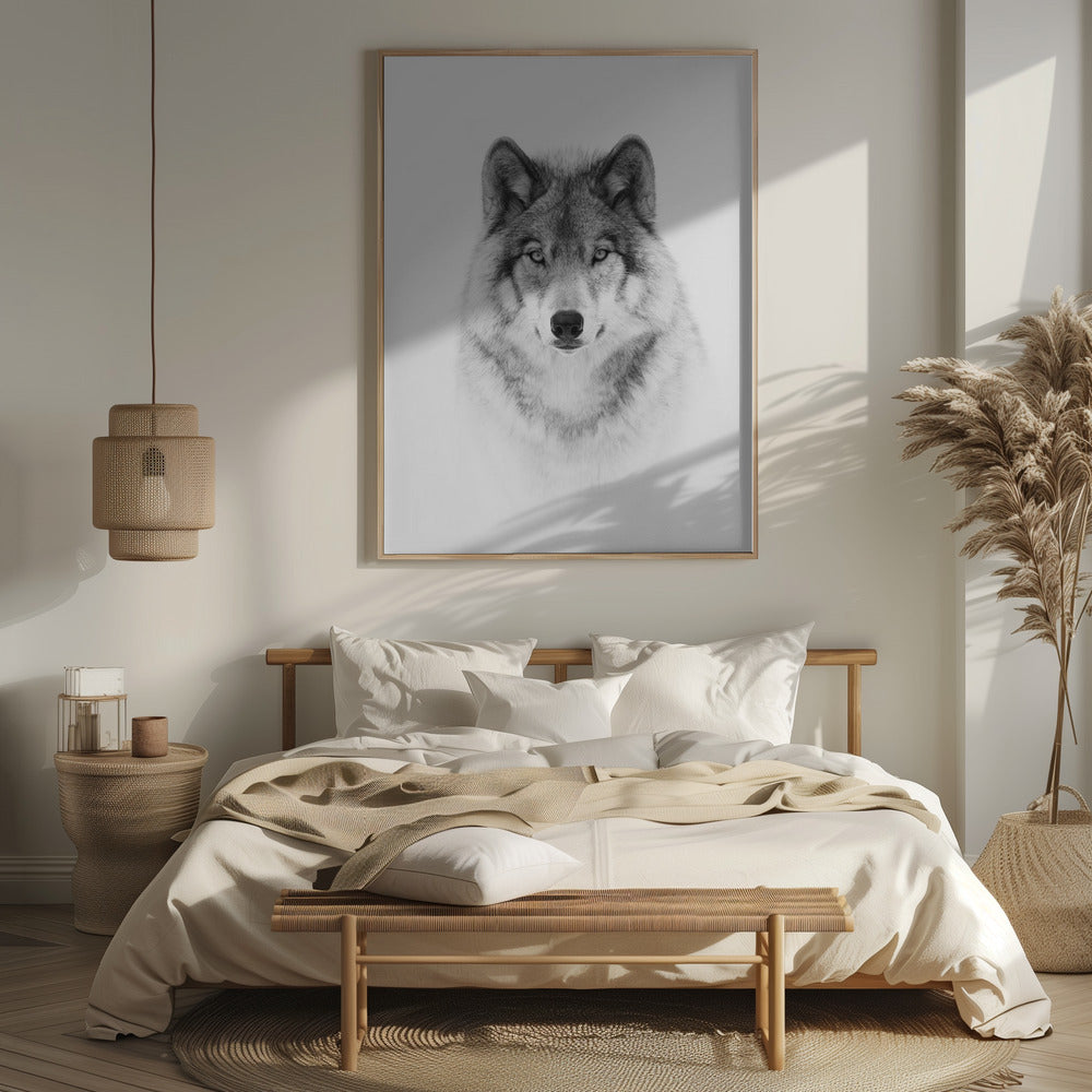 Portrait of a Timber Wolf Poster