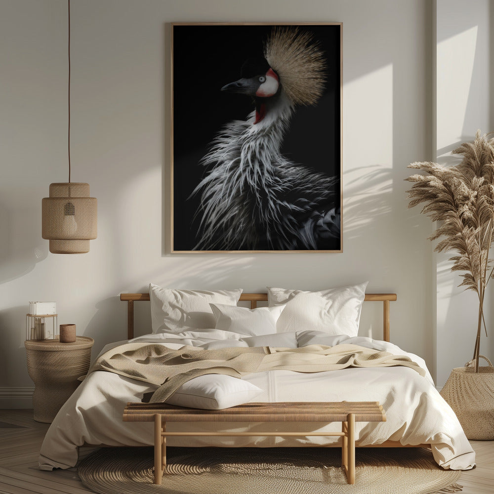 Crowned crane's portrait Poster