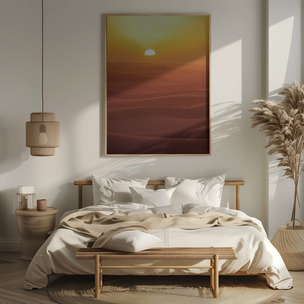 Sunset over Dunes Poster