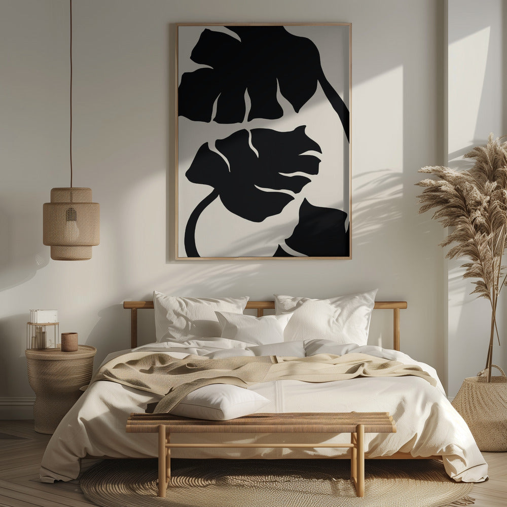 Monstera Black Poster